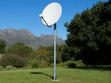 Dish realignment after a South-Easter, signal meter in frame