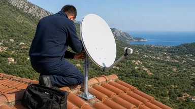 New DStv satellite dish installation on a Noordhoek property